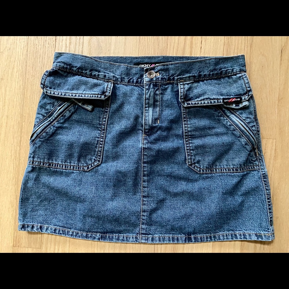 dkny jean skirt